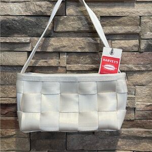 Harvey’s Seatbelt Cream Woven Shoulder Bag